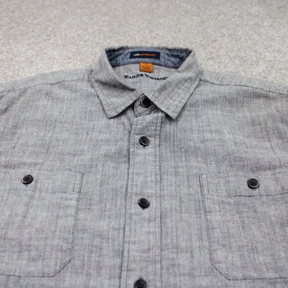Tailor Vintage Luxe Performance Shirt Adult XL Gray Long Sleeve Stretch Button - Picture 4 of 10